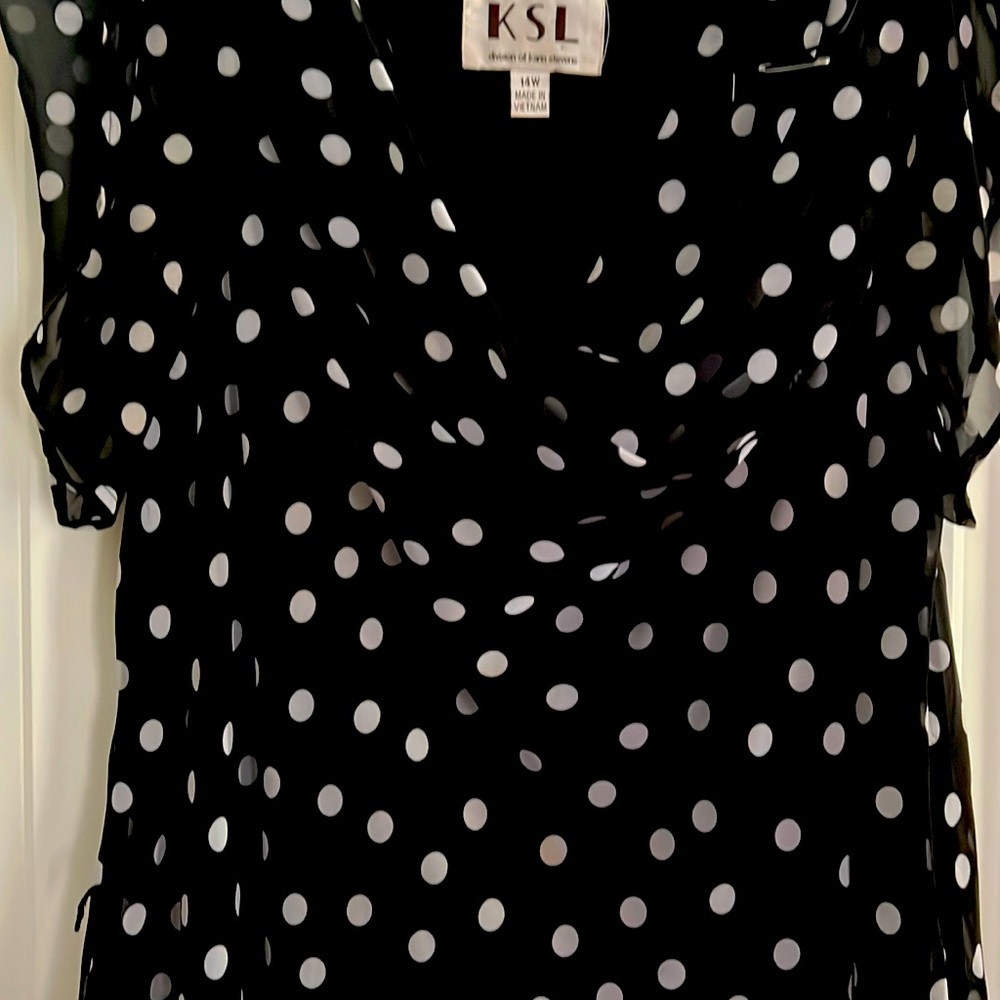 Women size 14w polka dot one piece dress